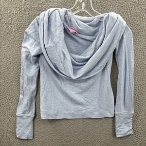 Lilly Pulitzer Shirt Womens Extra Small Blue Belinda Long Sleeve Top Cowl Neck